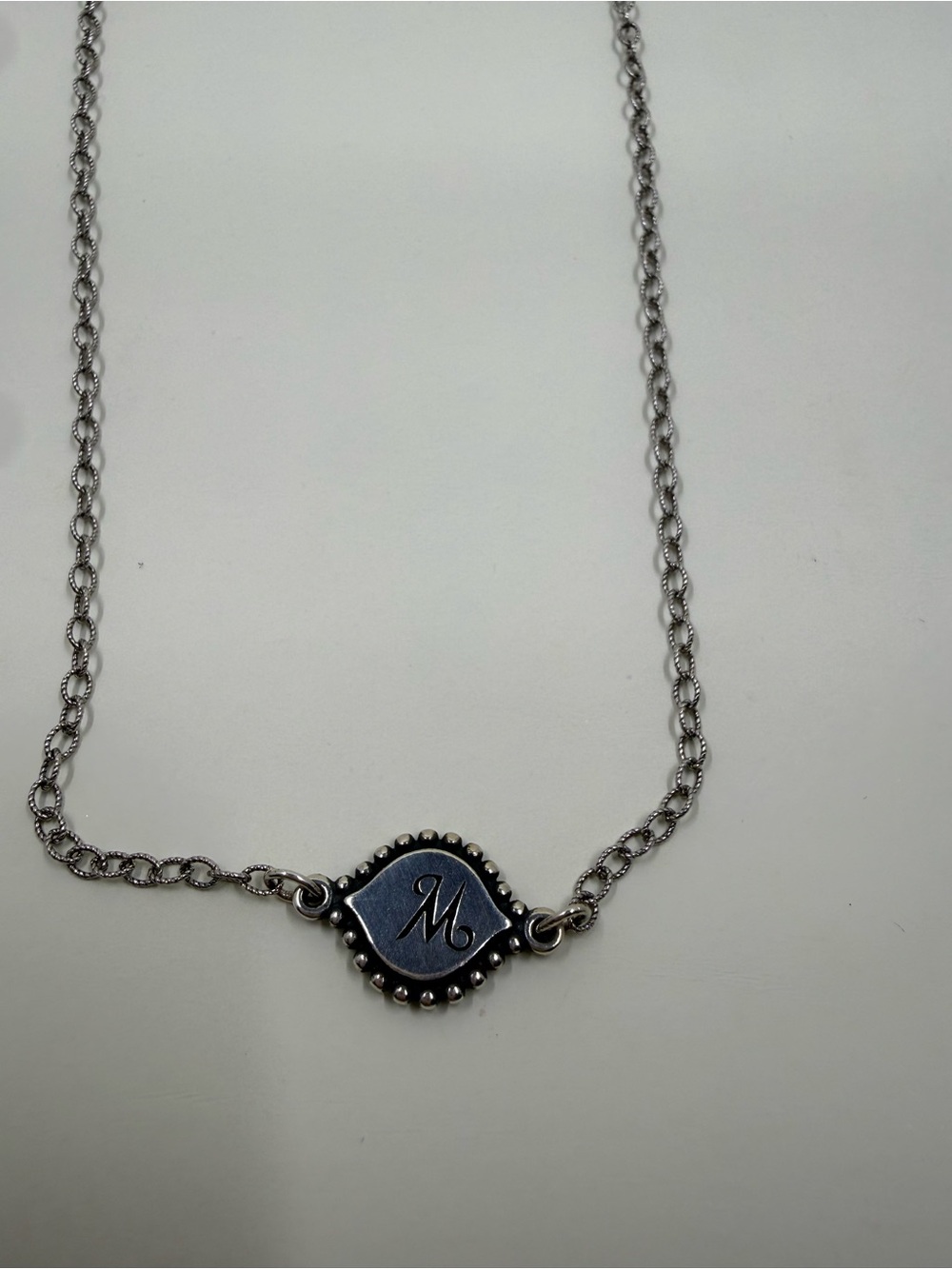 Retired James Avery Memoir Initial M Necklace Sterling - Picture 3 of 6